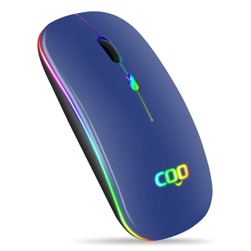 COO Wireless Mouse, LED Slim Dual Mode (Bluetooth 5.1 and 2.4G Wireless) Rechargeable Led Mouse with 3 Adjustable DPI for iPad, MacBook, Laptop, Mac OS - Image 1